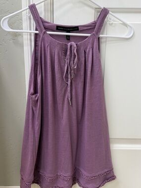 White House Black Market Lavender Tie-Front Camisole